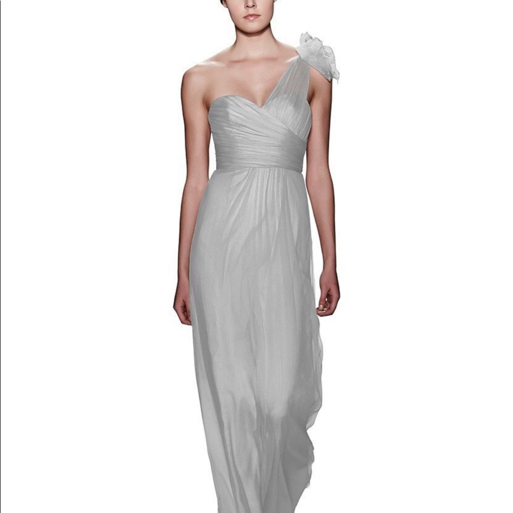 Amsale G787C Dove Gray Bridesmaid Dress